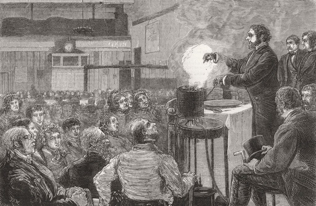 LONDON. Lesson in cookery to poor 1873 old antique vintage print picture